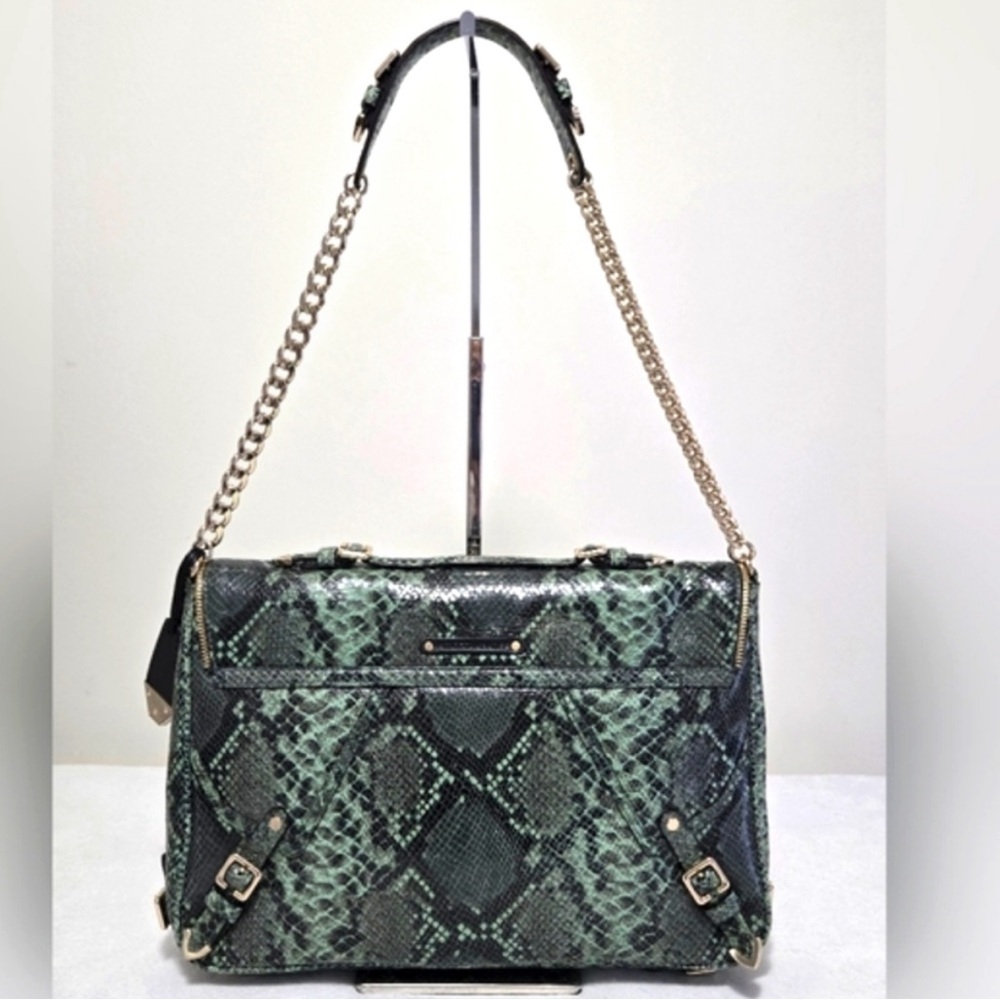 Rebecca Minkoff Collection Green Python Embossed Leather Cali Shoulder Bag - Picture 3 of 15